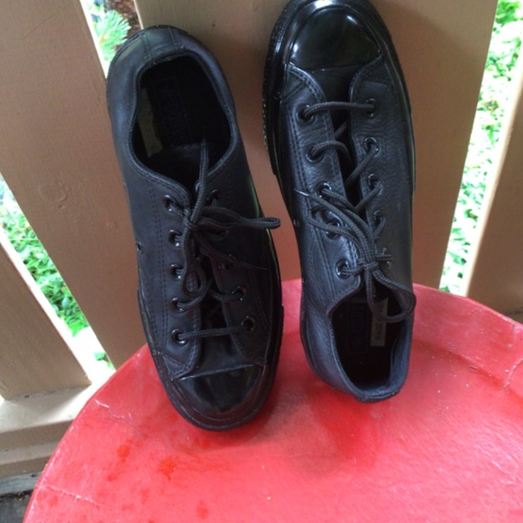 CONVERSE Black Leather and Patent Leather Shoe…MINT condition - Picture 2 of 5